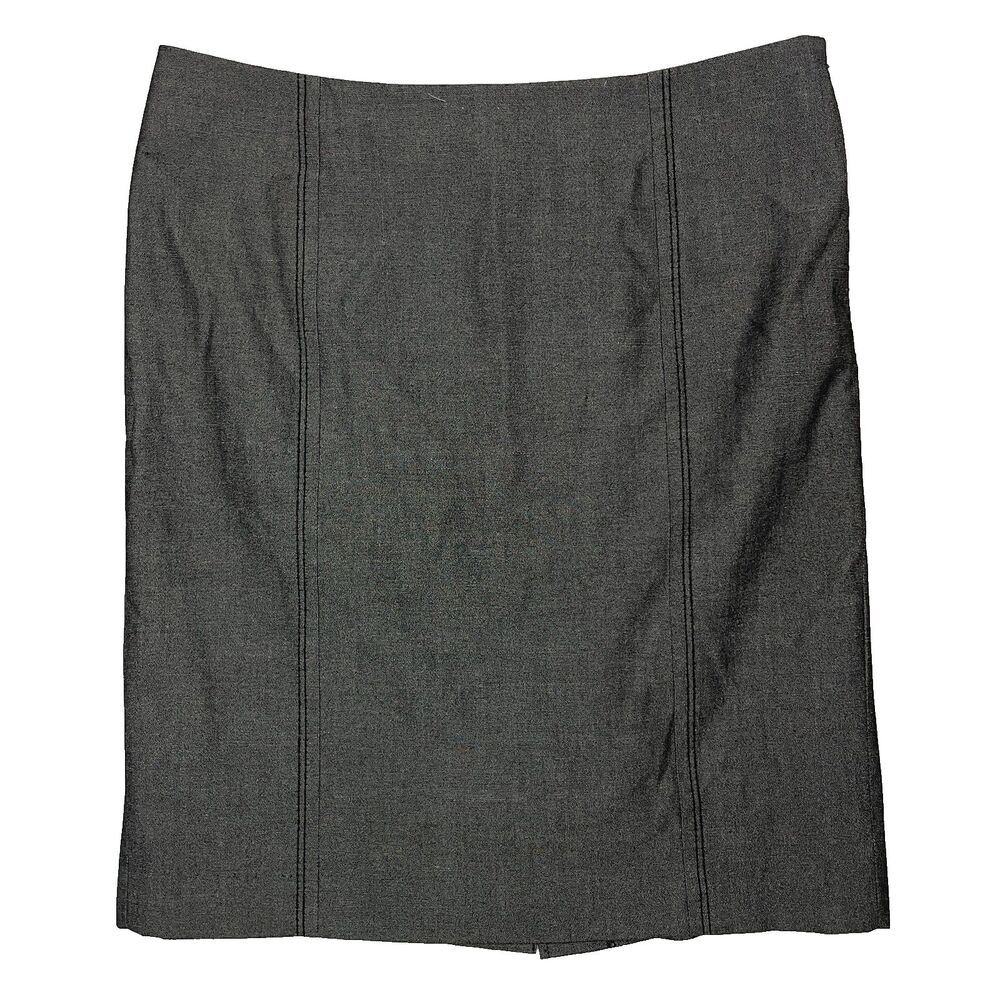 Halogen Gray Skirt 10 Women Knee Length Lined Career Quiet Luxury Minimalist